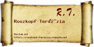 Roszkopf Terézia névjegykártya