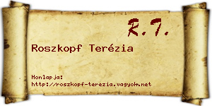 Roszkopf Terézia névjegykártya